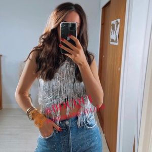 BLOGGERS FAV ZARA FRINGE SEQUIN TOP
